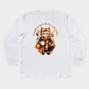 Everything Gets Better with Coffee Kids Long Sleeve T-Shirt